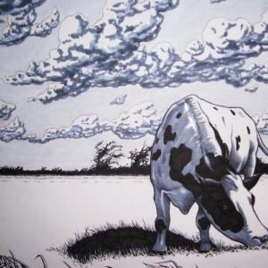 Artwork:  Cow Grazing in the Field