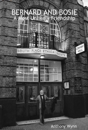 Photo of actor Barry Morse in front of Conway Hall, London.